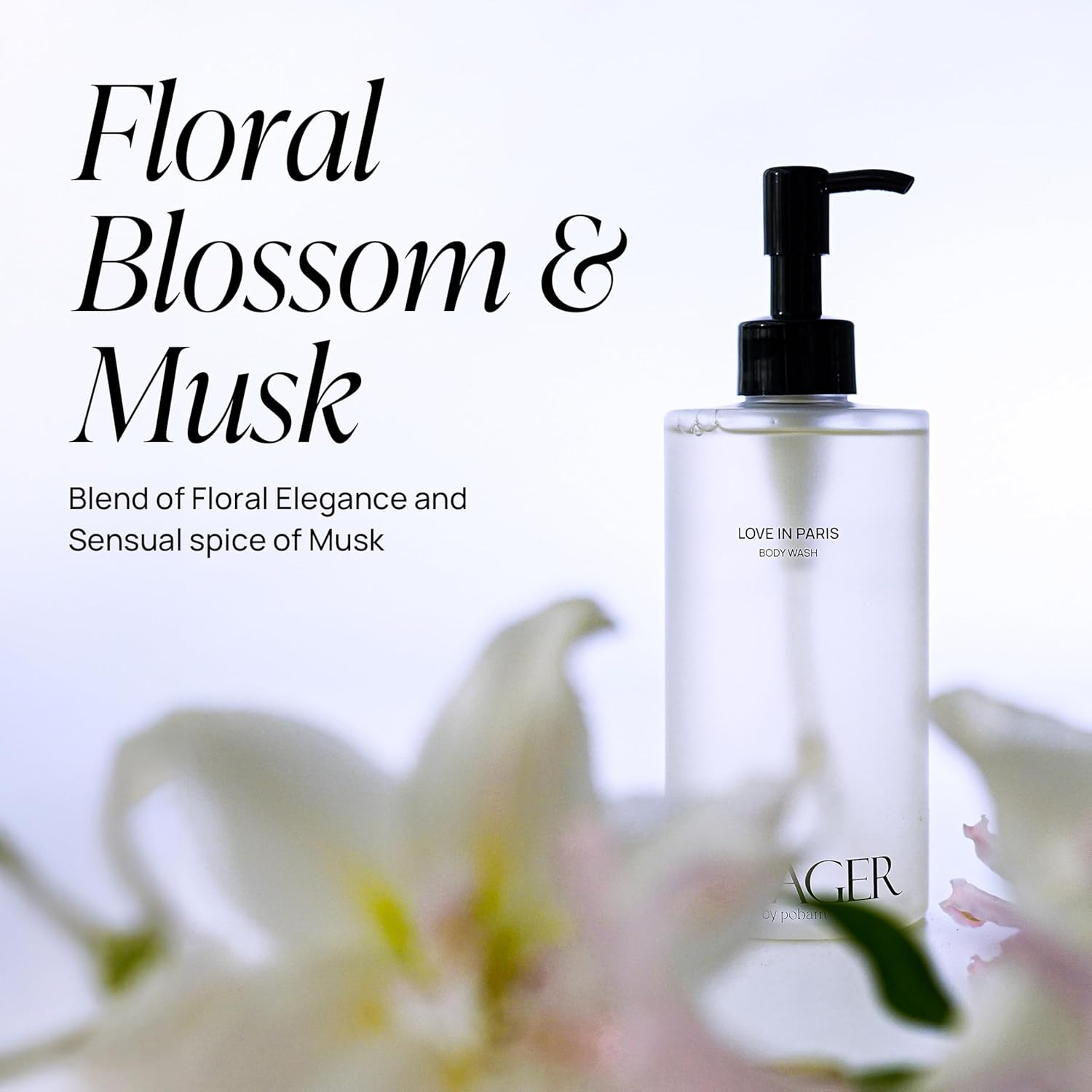 VOYAGER Foaming Body Wash with Pump, Non-stripping, Nourishing & Deep Hydration Cleanse. 10.14 Fl. Oz./300ml (Rose)